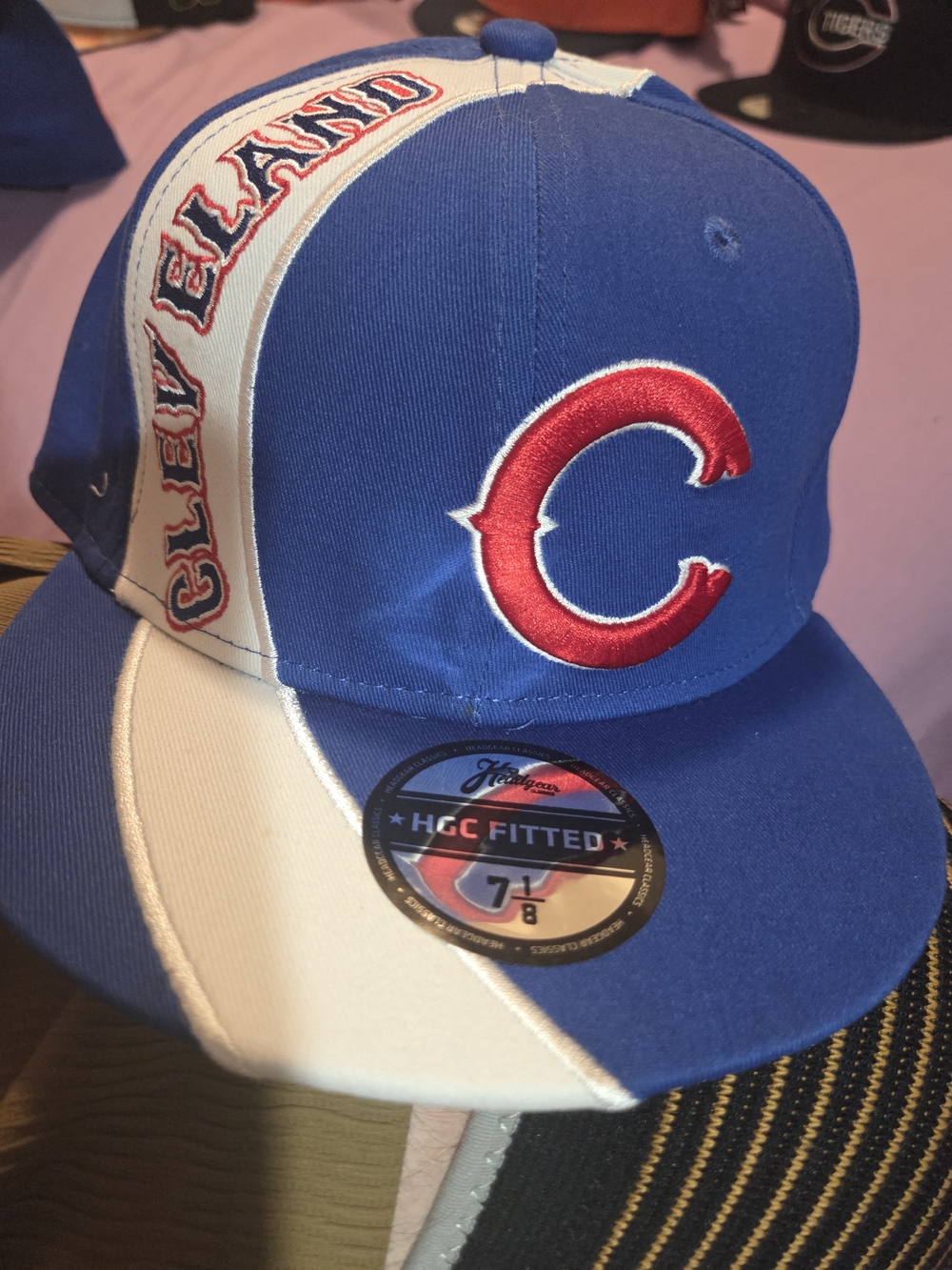 Cleveland Embroidered 'C' Fitted Baseball Cap - Blue & White